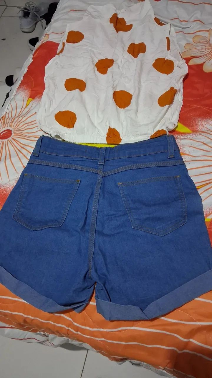 Blusa e shorts jeans os dois R$10,00 - Foto 3