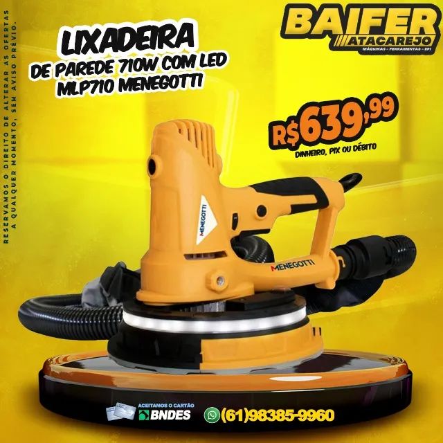 Lixadeira de Parede 710w Com Led Mlp710 Menegotti