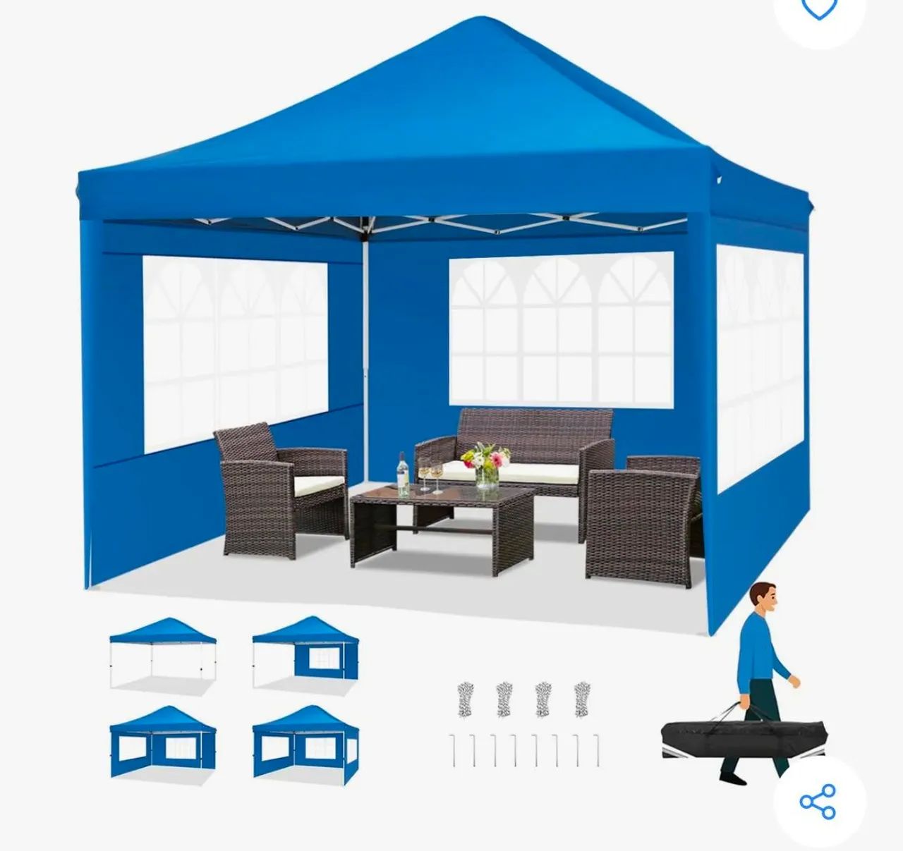 Tenda Sanfonada 3x3 Gazebo Nova - Foto 4