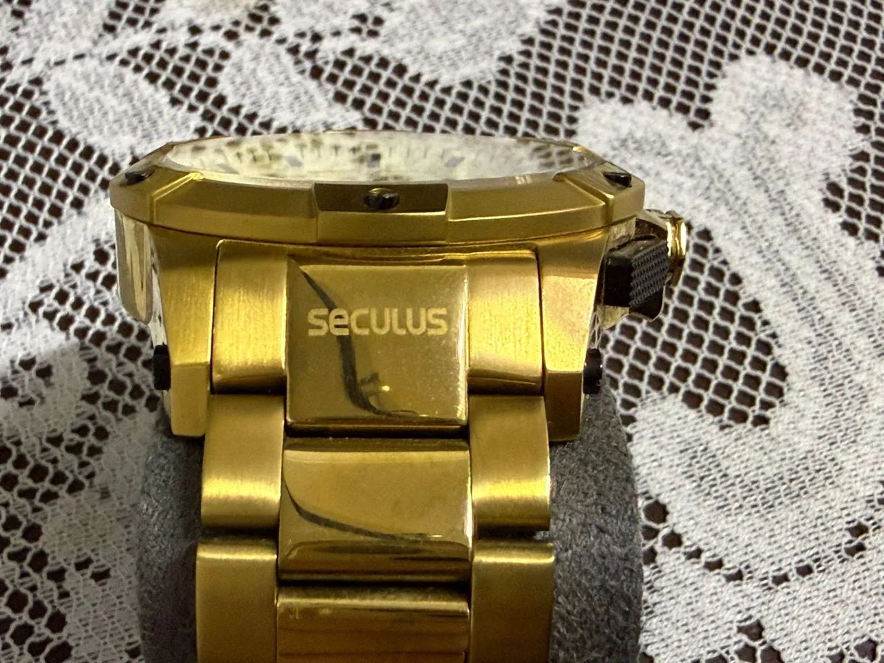 Relógio Seculus Masculino Cronógrafo<br>20923gpsvda1 Dourado - Foto 4