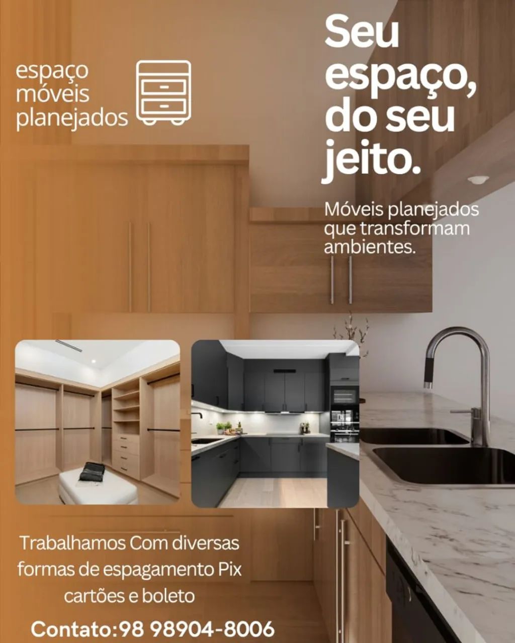 Móveis planejados no boleto 