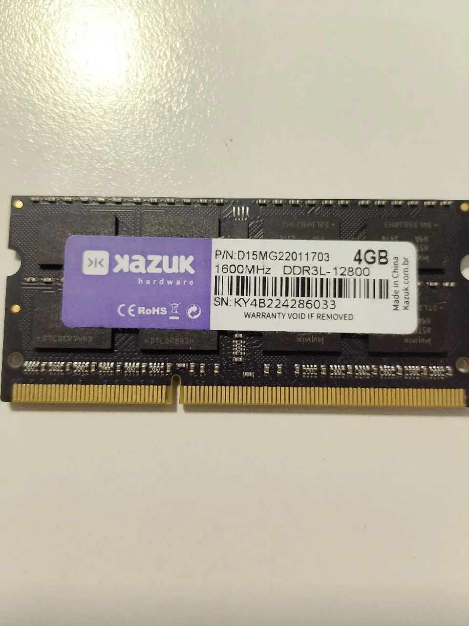 Memória Ram notebook ddr3 4GB 1600 ghz