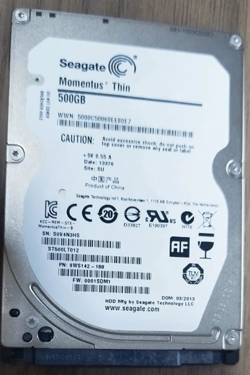 HD Seagate 500 Gb testado