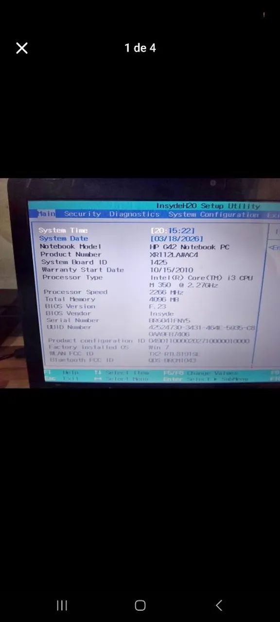 Notebook i3 4 de ram HD 500