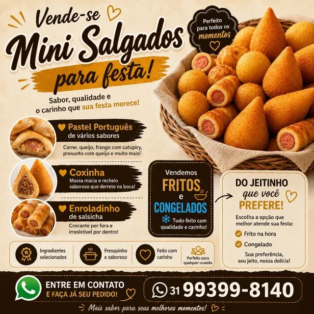 Mini Salgados Deliciosos para Toda Ocasião