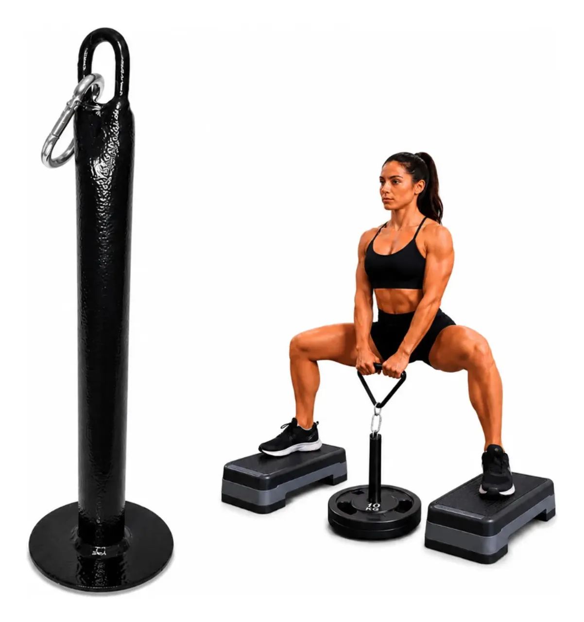 Agachamento sumo + par de steps (kit funcional)