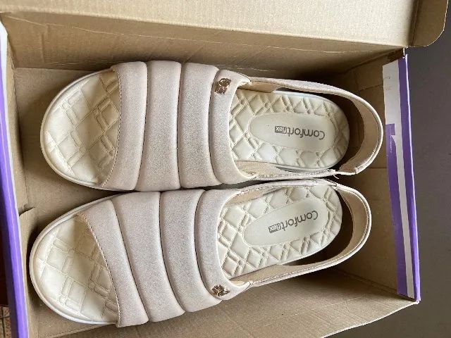 sandália comfortflex anabela papete 39