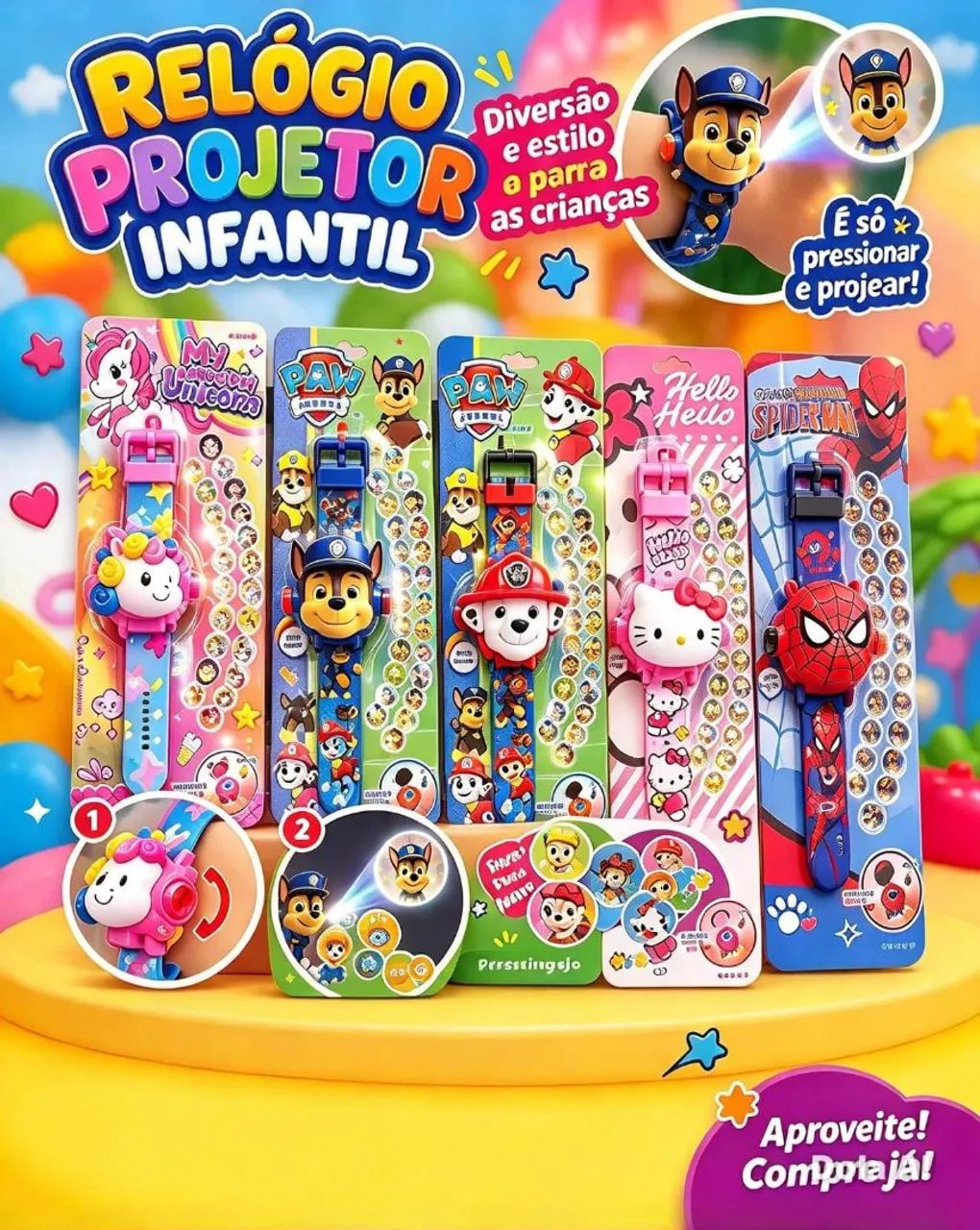 Relógio infantil 3d 