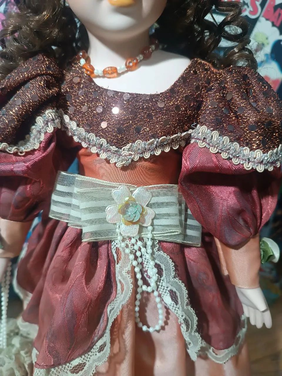Boneca de porcelana . Item importante antiga. - Foto 3