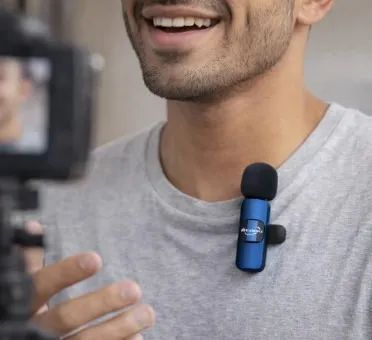 Microfone Duplo de Lapela Sem Fio Preto Compatível Com 3 Saídas Ios / Android / P2  z1548 - Foto 2