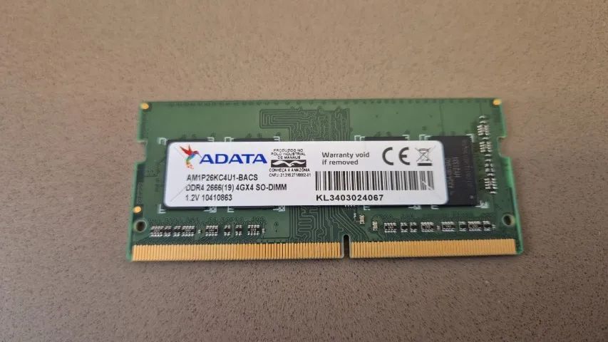 Memória RAM 4GB Adata 2666mhz - Notebook