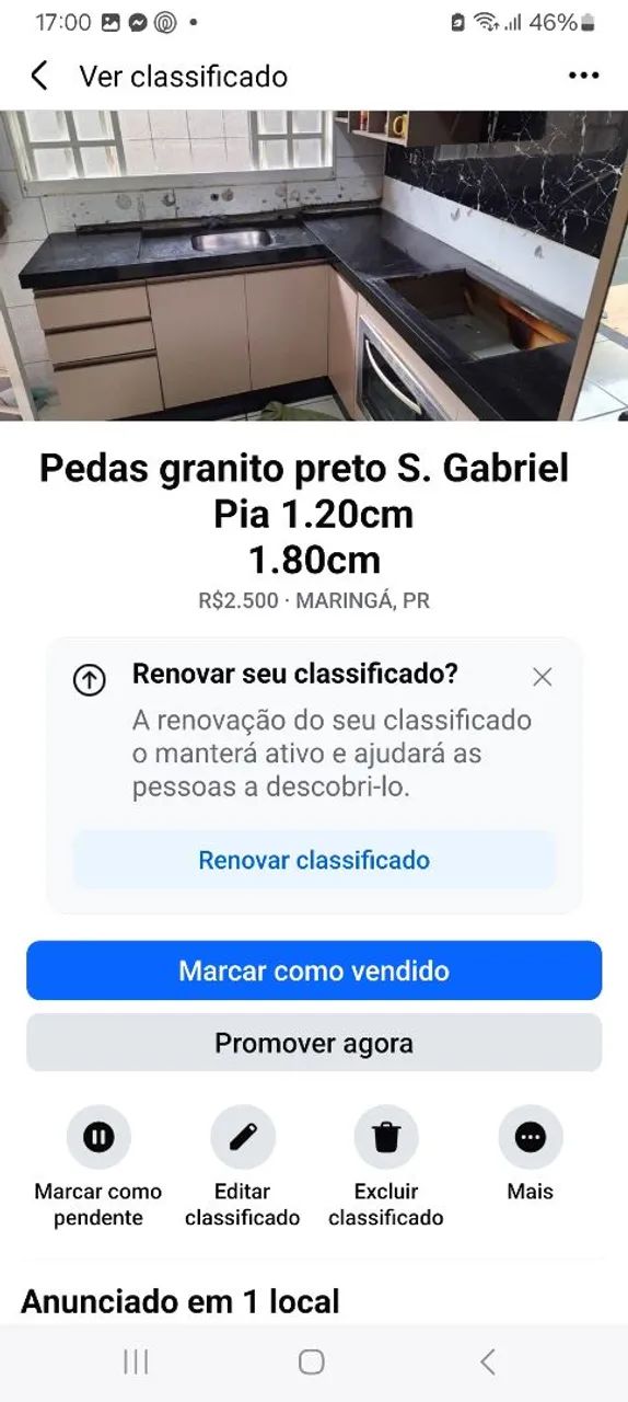 Granito preto sao gabriel 1.20 pia 180 completa - Foto 2