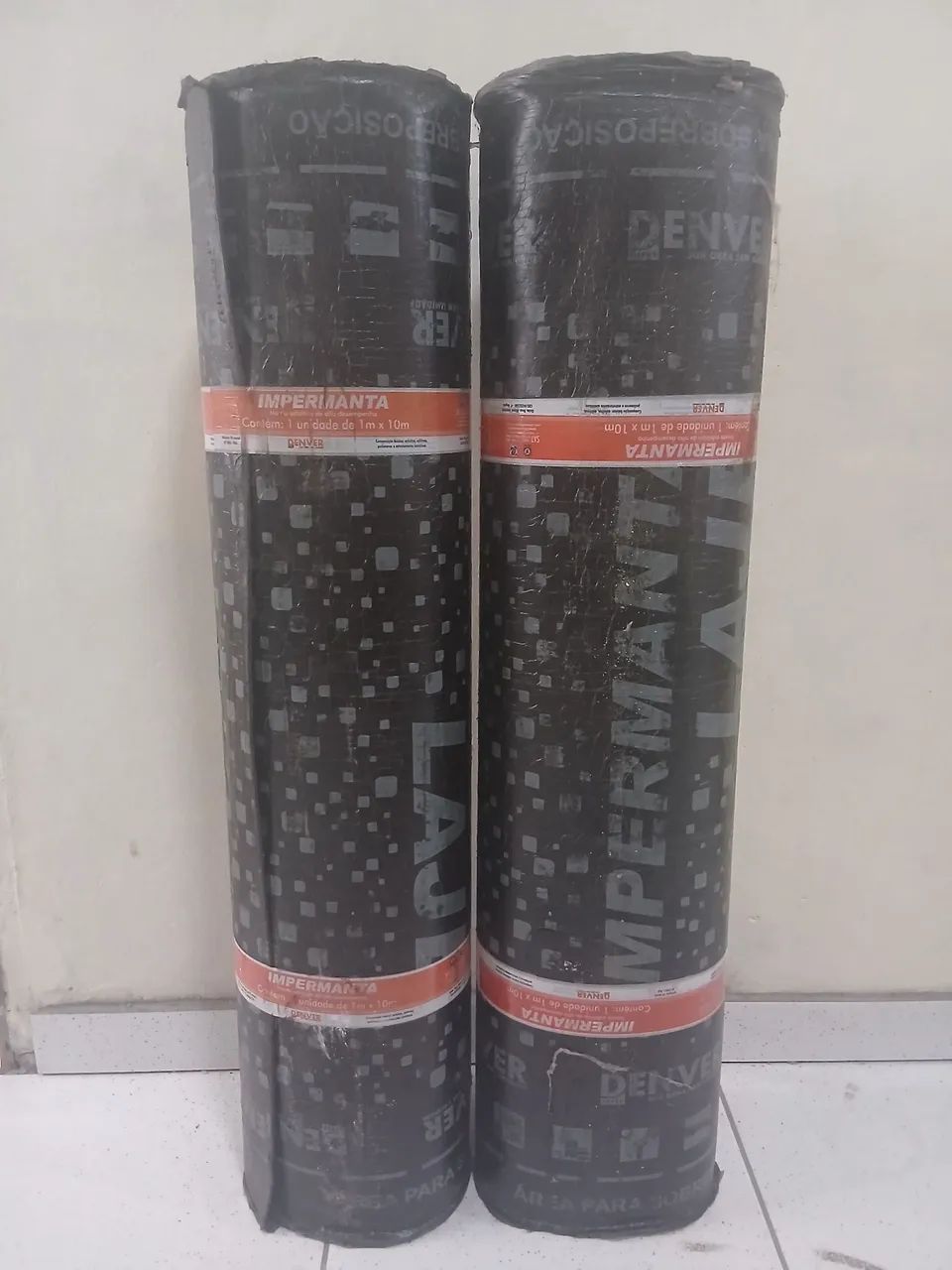 2 rolos Manta asfáltica 3mm 1 metro de largura por 10 metros de comprimento 