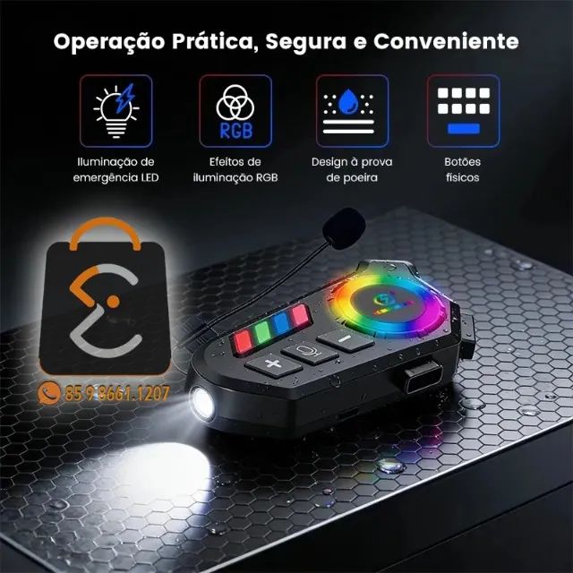 Fone Ouvido Bluetooth para Capacete Kapbom KA-B06 - Foto 5