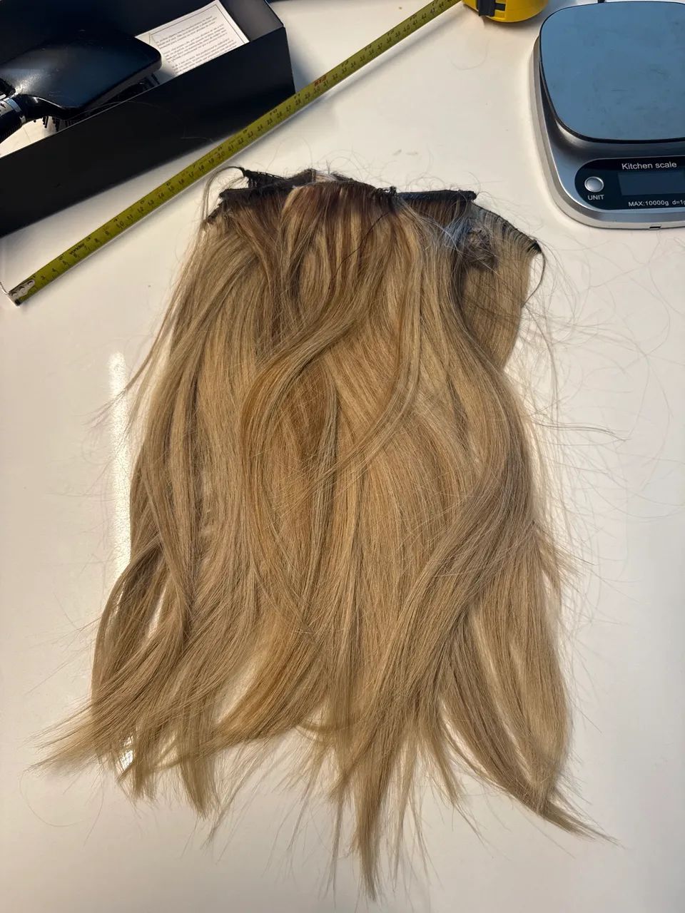 Cabelo loiro 100% humano 145g 45cm - Foto 4