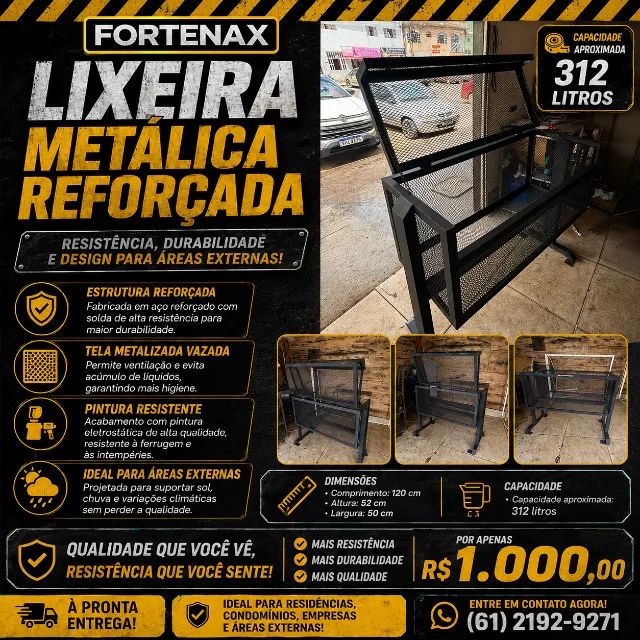 LIXEIRA METÁLICA REFORÇADA