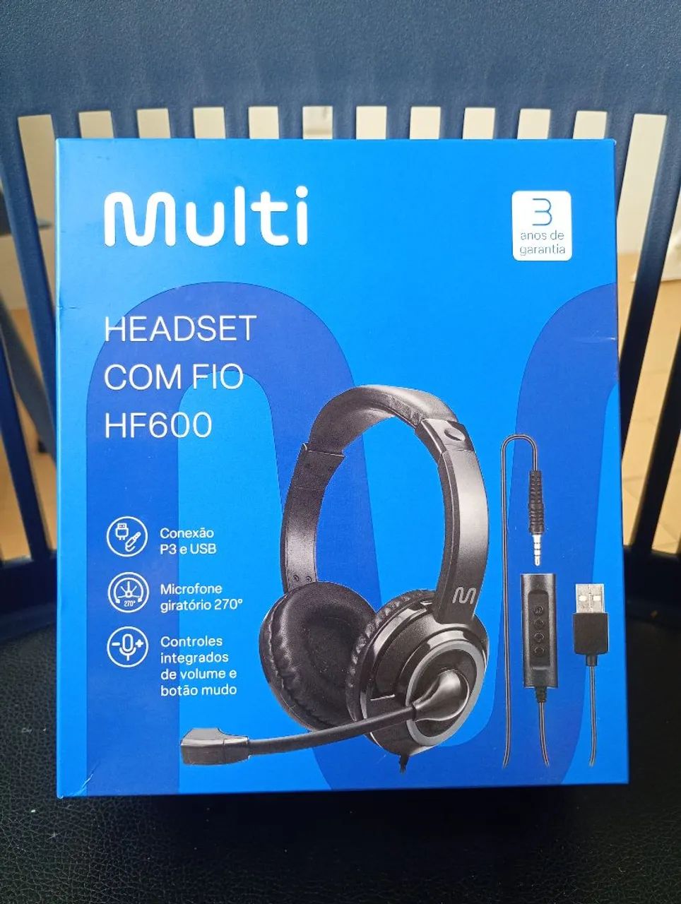 Headset Multilaser HF600 com fio (novo) - Foto 2