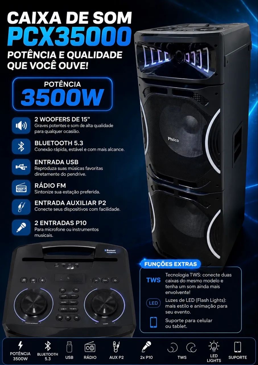 Torre de som Philco PCX35000 - Foto 3