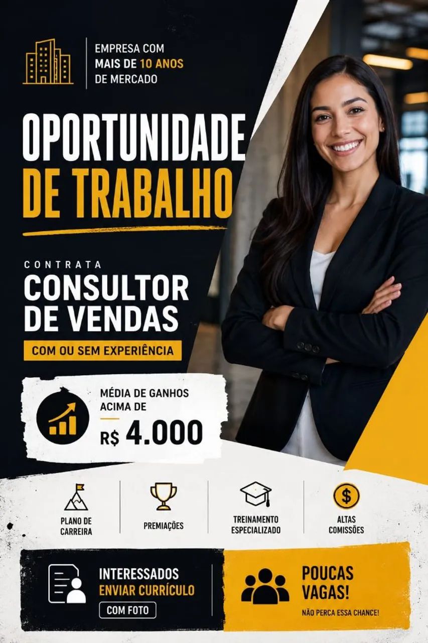VAGA PARA VENDEDOR COM OU SEM EXPERIÊNCIA.