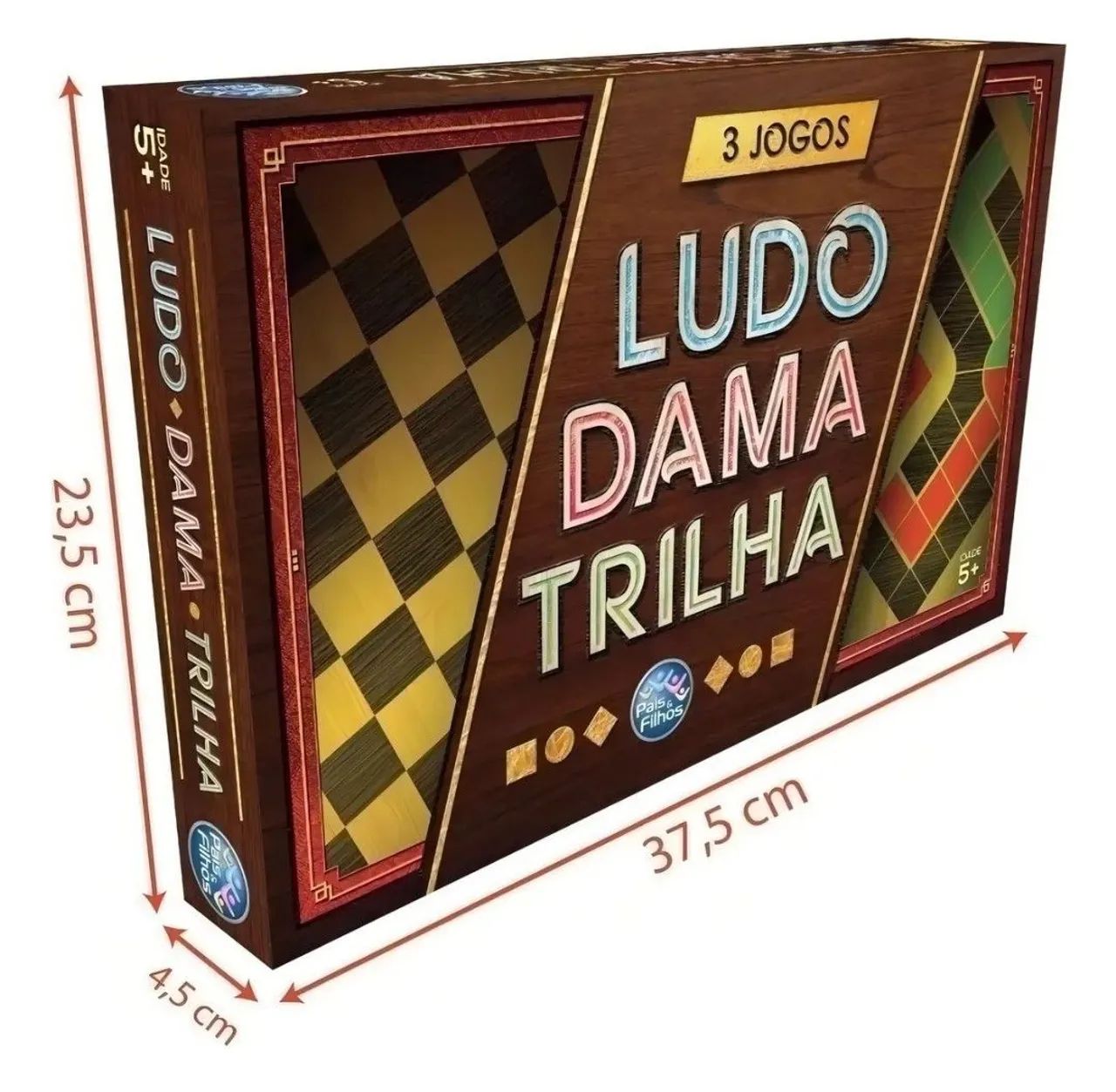 Jogo 3 em 1 Ludo Dama e Trilha - Foto 4