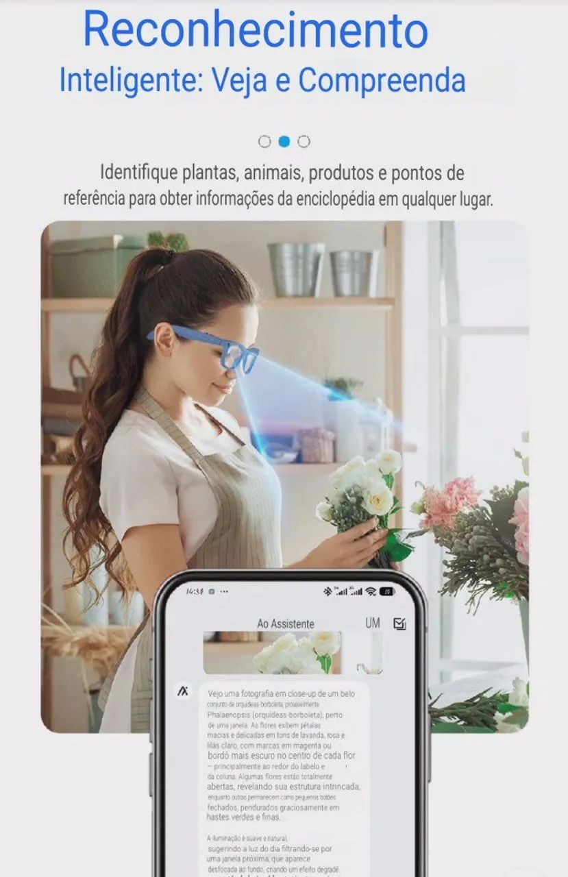 Óculos Com Câmera - iA - Tradutor - 2 Lentes Extras - Foto 2