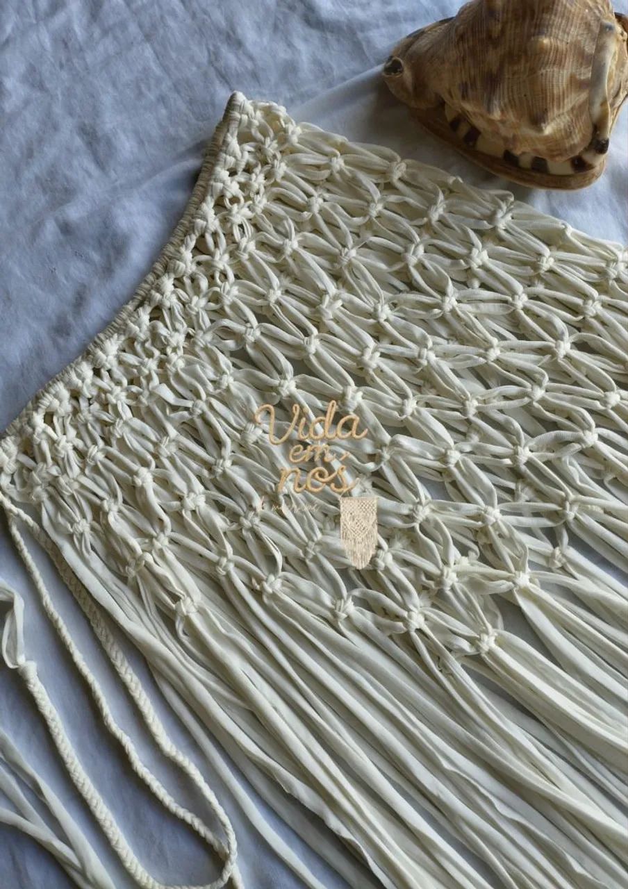 Saída de praia em macrame - Foto 2