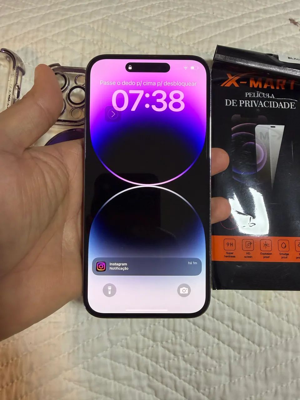 iPhone 14Pro Max  (IMPECÁVEL)  + película + capas - Foto 4
