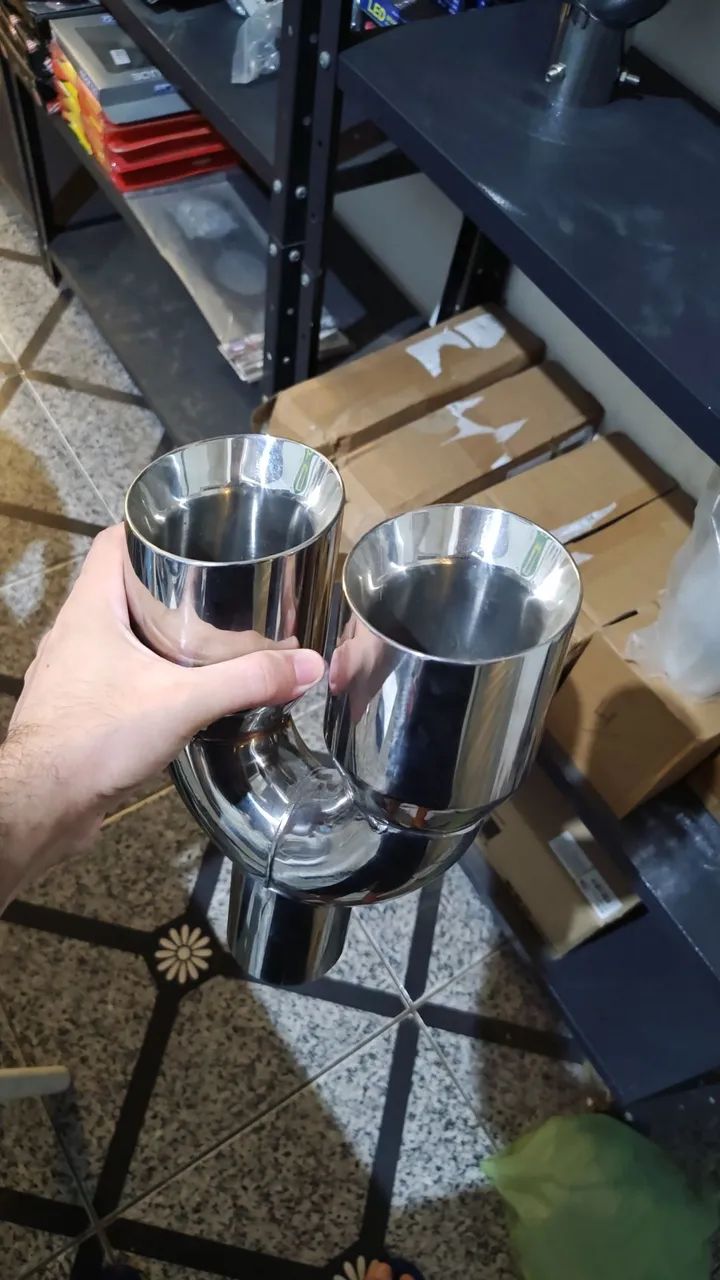 Ponteira dupla Chapa dupla inox 3.5 polegadas  - Foto 5