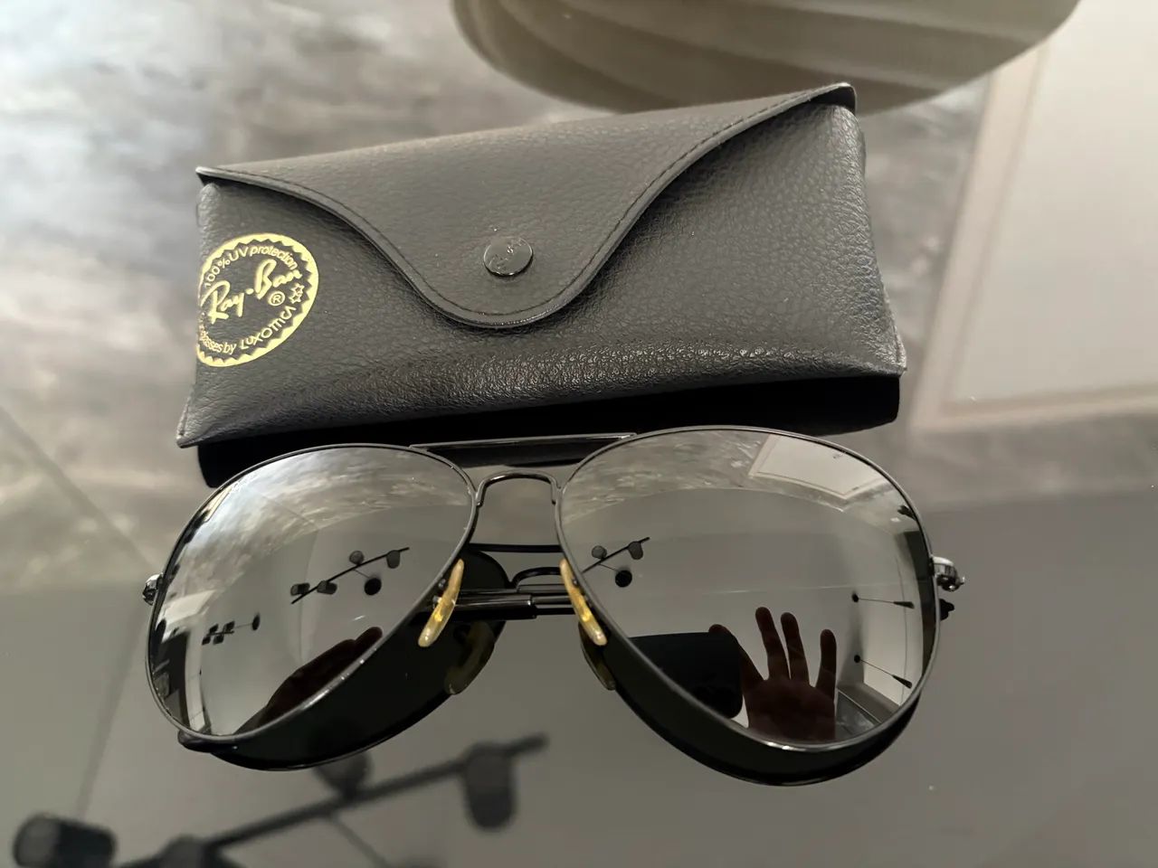OCULOS ORIGINAL RAY BAN AVIADOR PRETO  - Foto 5