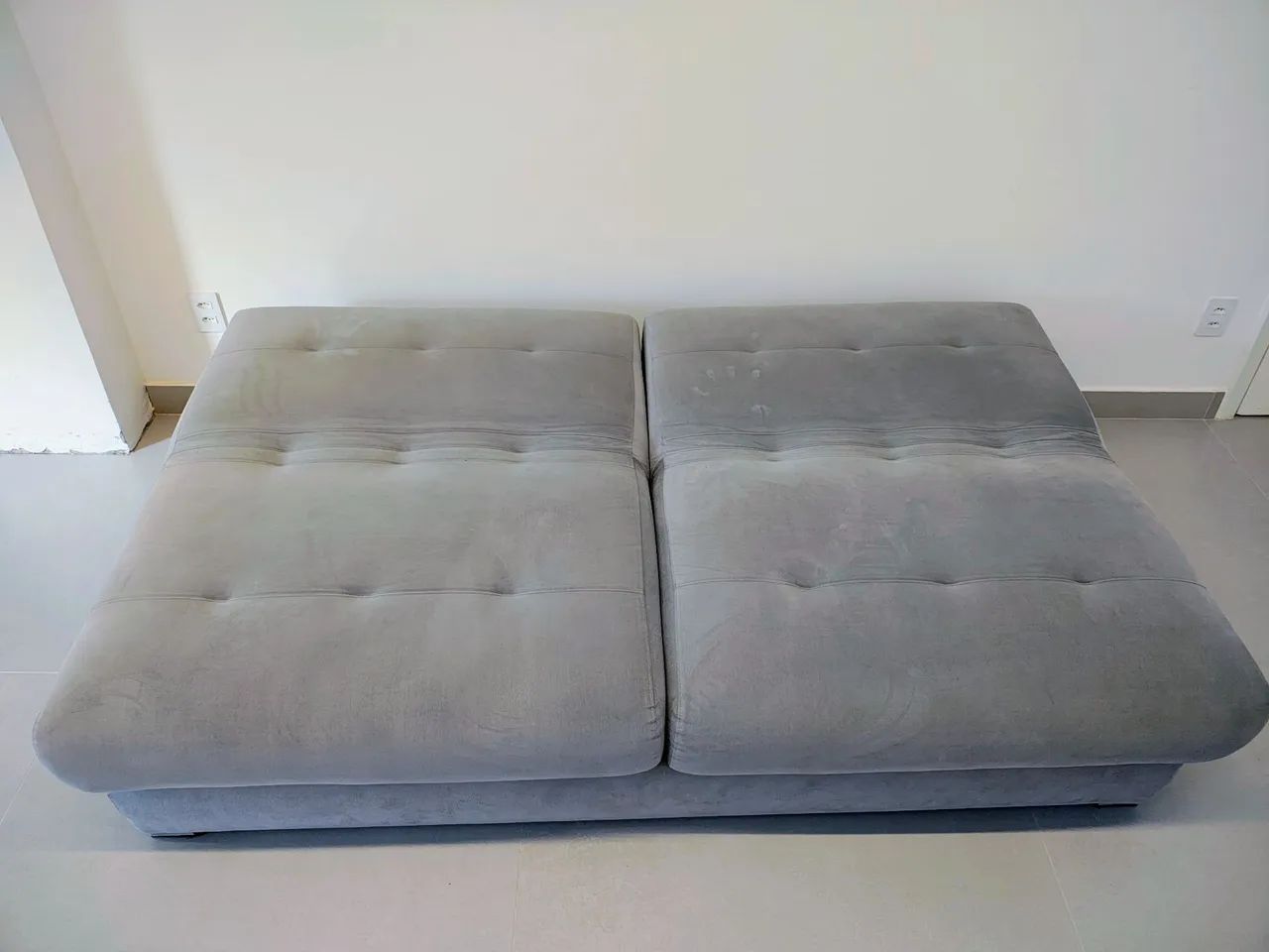 Sofá Luxo Cama 3 Lugares Reclinável Cinza Atemporal- Marca Tom Sobre Tom - Foto 4