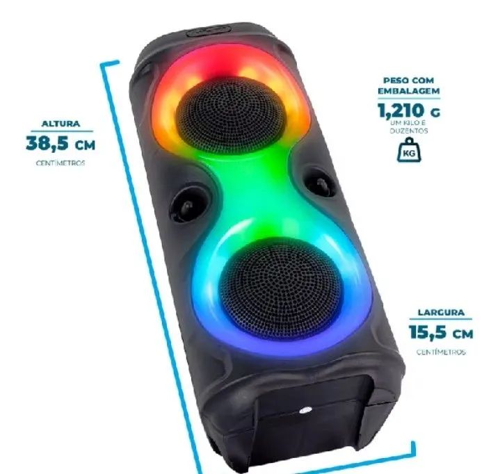 Caixa de som Bluetooth portátil com led 30W - Foto 2