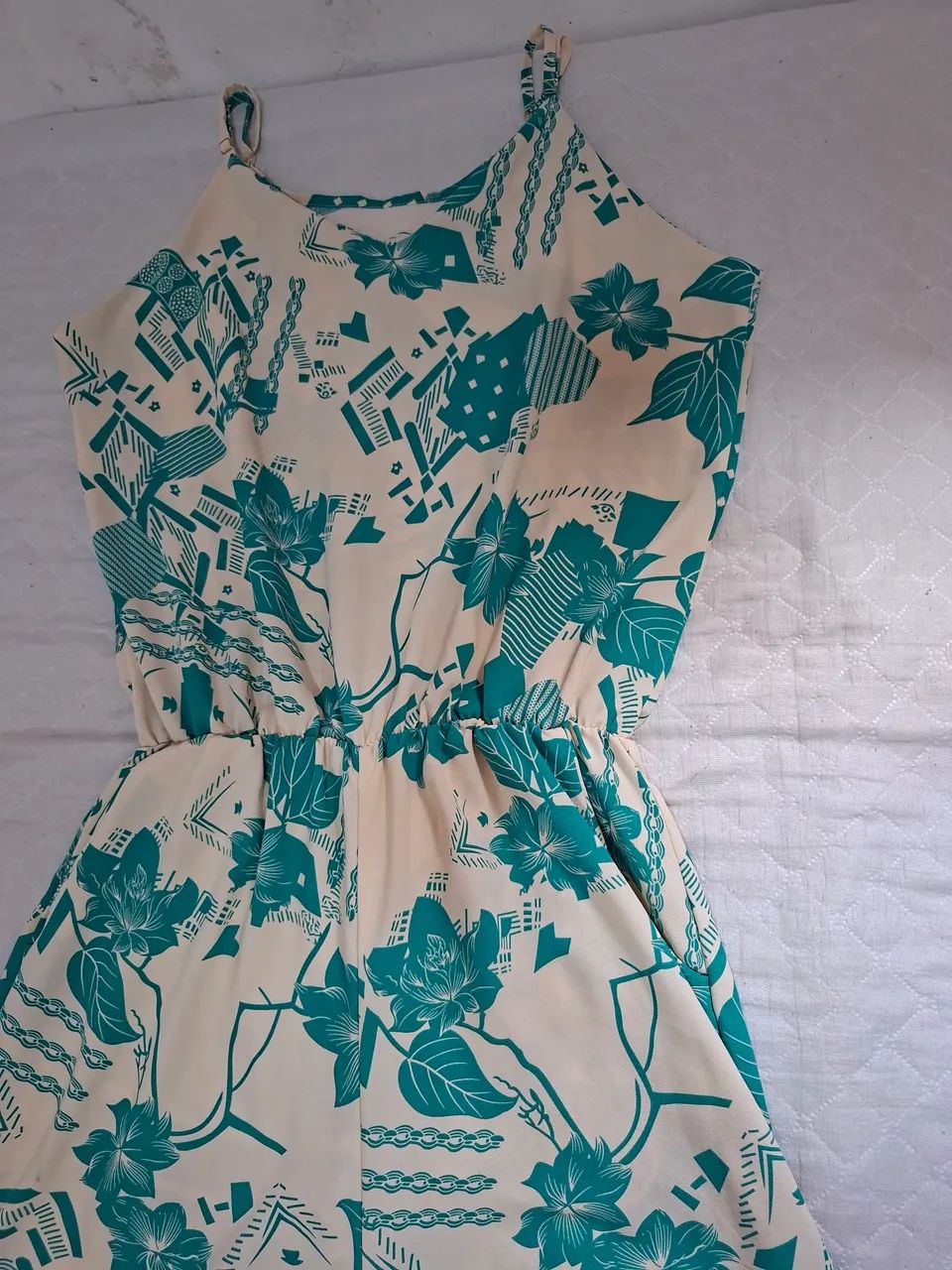 Macacão Regata Longo Estampado Verde - Foto 3