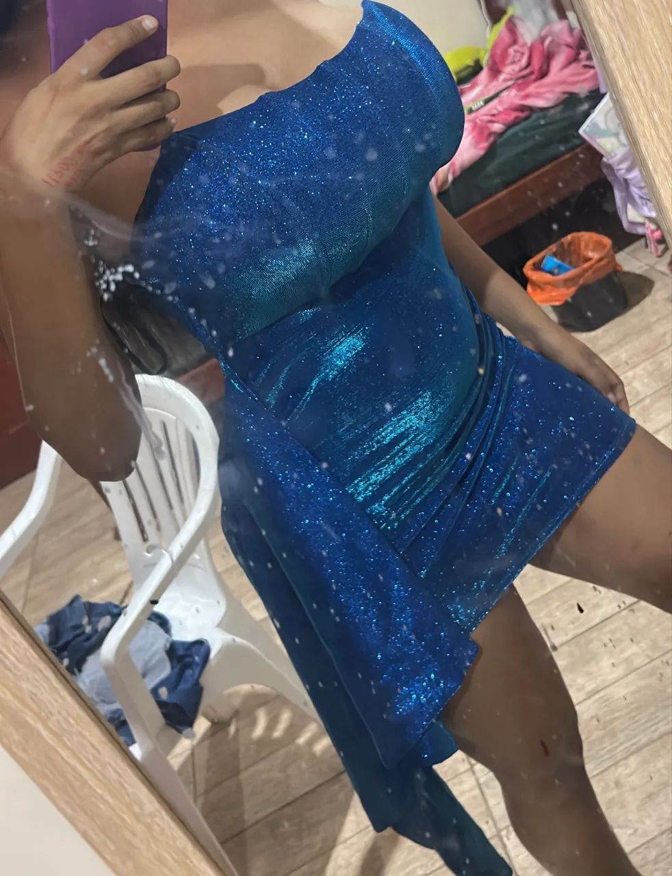 Vestido brilhante azul - Foto 2