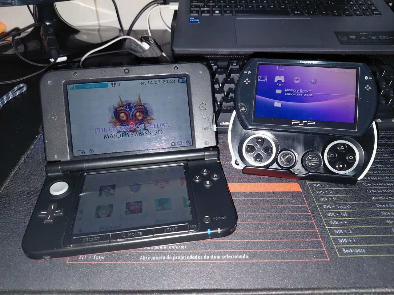 Nintendo 3ds LL + PSP Go com mod - Foto 4