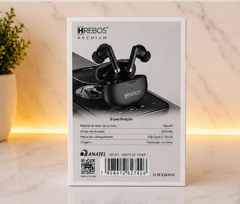 Fone Bluetooth HRebos x1 preto  - Foto 2
