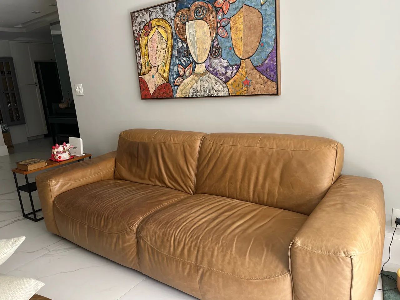 Sofá de couro 3 lugares Tok Stok  - Foto 2