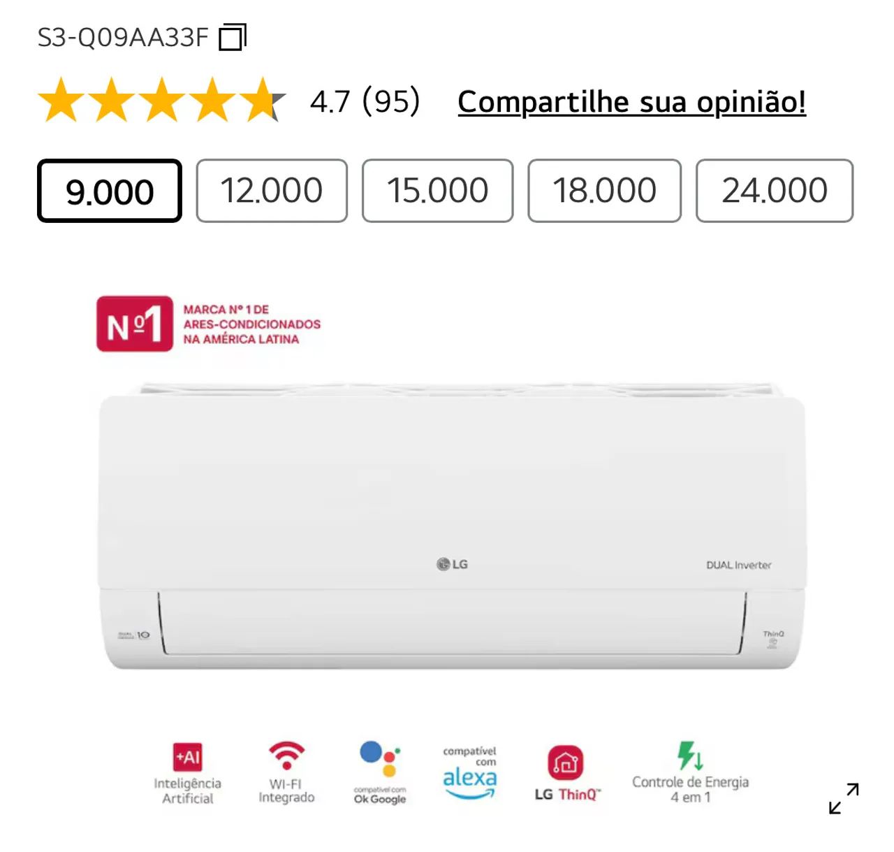 Ar condicionado LG 9000 Btus  - Foto 2