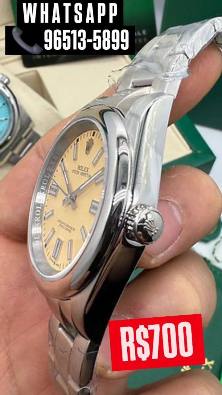 Relógio ROLEX AUTOMÁTICO OYSTER PERPETUAL BEGE - Foto 2
