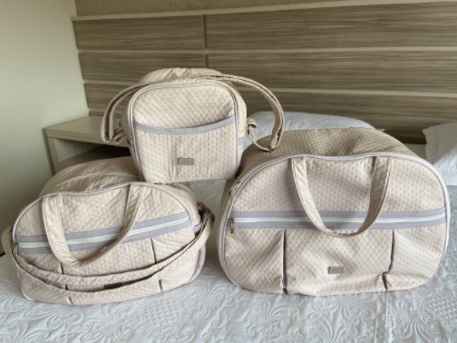 Kit bolsa maternidade com 3 peças