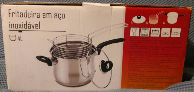 Fritadeira panela 4L de aço inoxidável - Foto 3