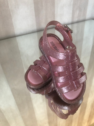 Sandália Mini Melissa Flox Rosa Glitter - Foto 2