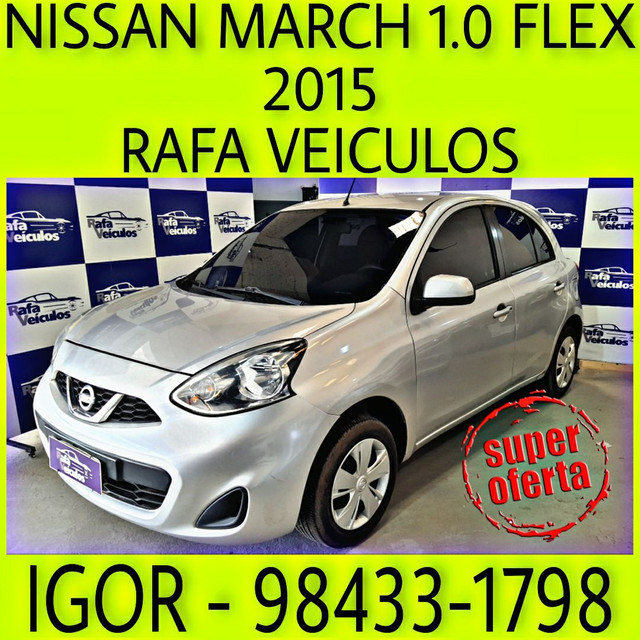 NISSAN MARCH S 1.0 FLEX 2015 NA RAFA VEICULOS UUH