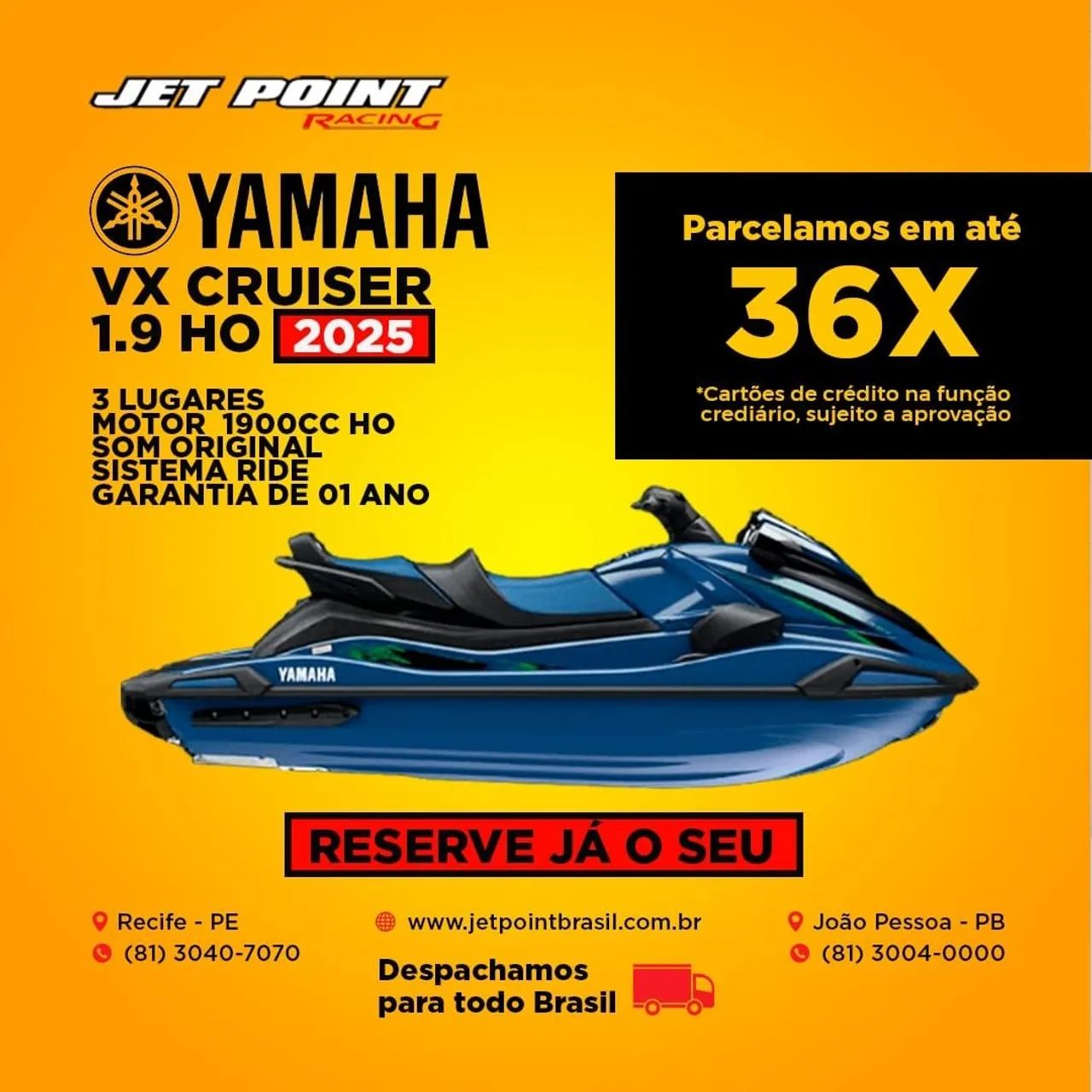 JET SKI YAMAHA 2025/2026 É NA JET POINT®, Recebemos seu JET, Parcelamos 36x - Foto 2