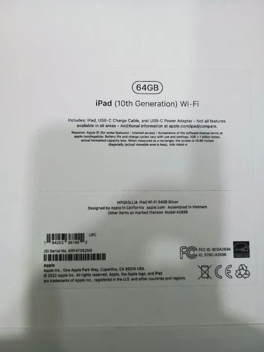 iPad 10 64gb Azul Lacrado wi-fi NF 08/01/25 - Foto 4