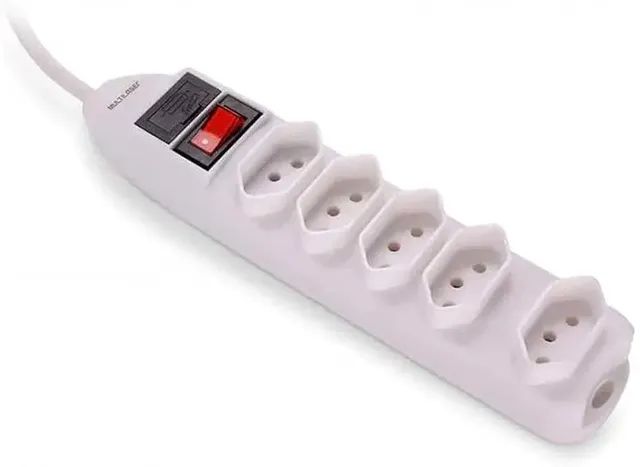 Extensão filtro 5 tomadas com interruptor 2 metros - Foto 6