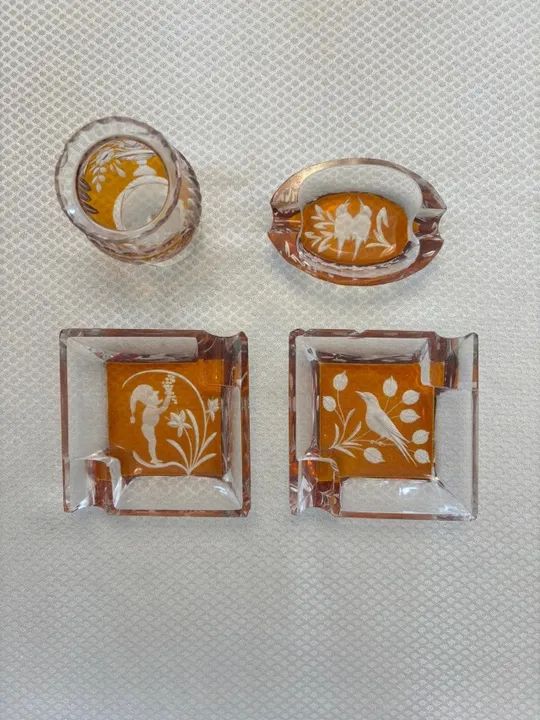 Conjunto vintage de cristal âmbar alemão (1930) - Foto 6