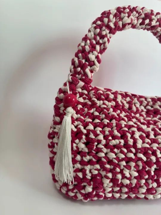 Mini Bag Crochê em Fio de Malha - Foto 3