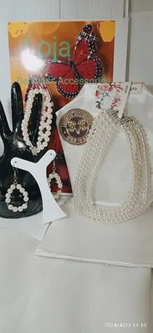 Conj Colar pérolas 4 em 1 + Pulseira+Brinco pra noiva ,debutante  - Foto 5