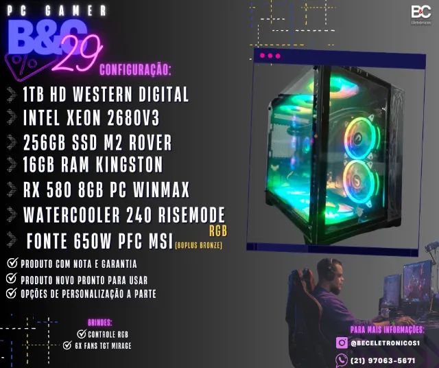 Computador Gamer HD 1TB RX 580 - Foto 2