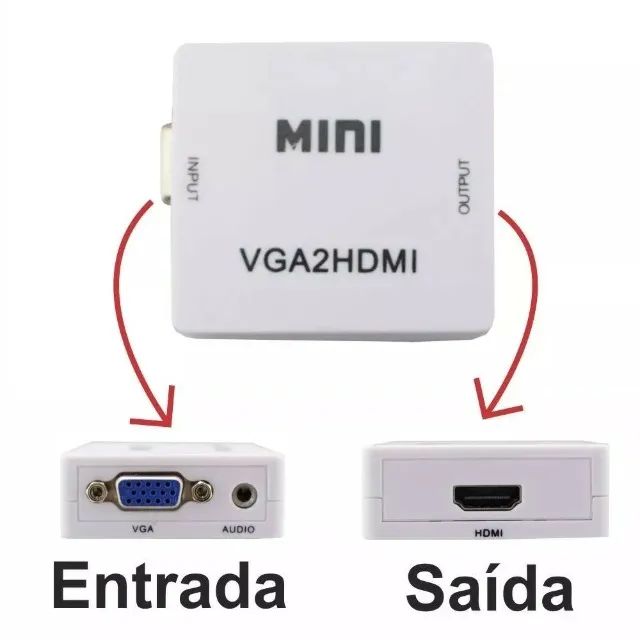 Adaptador  Entrada hdmi para saida vga sem p2